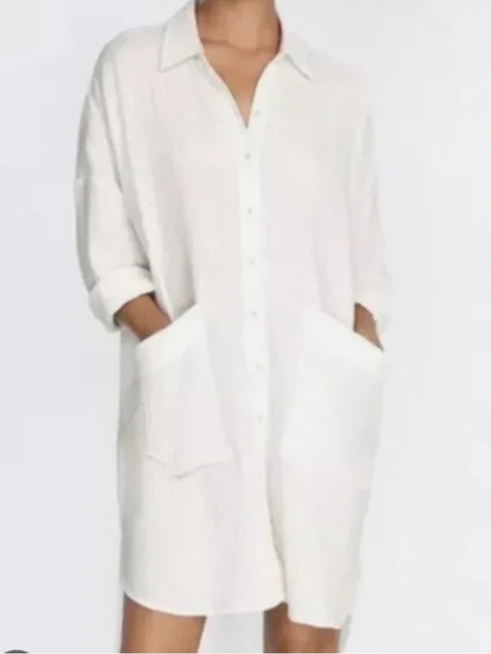 Johnny Was Calme Button-Front 100% Organic Cotton Shirt Dress Size: S